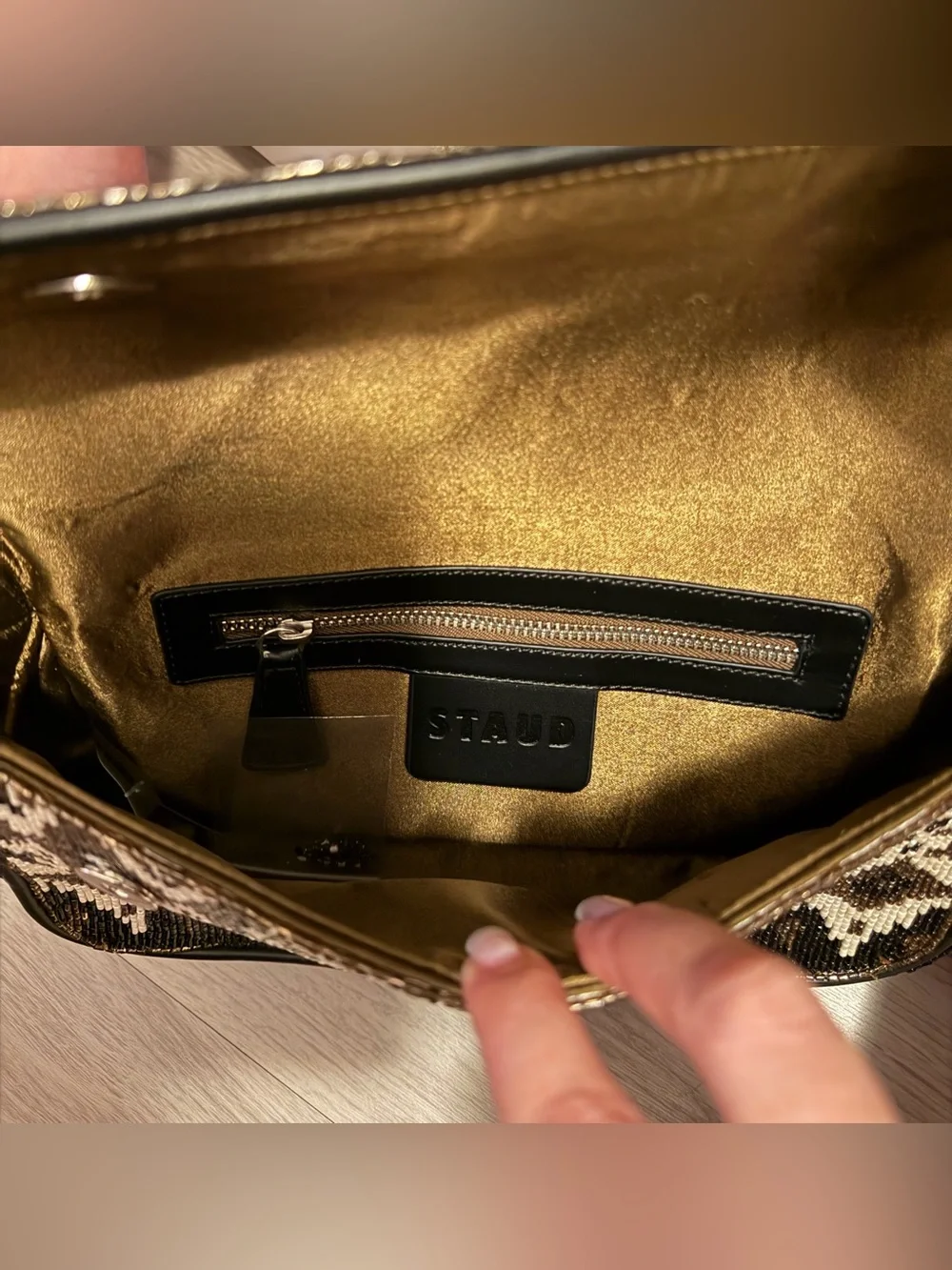 STAUD Tommy Beaded Shoulder Bag